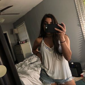 white lace tank top